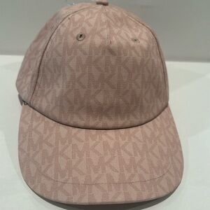 NWT Michael Kors Signature fabric Soft Pink cap with adjustable back.